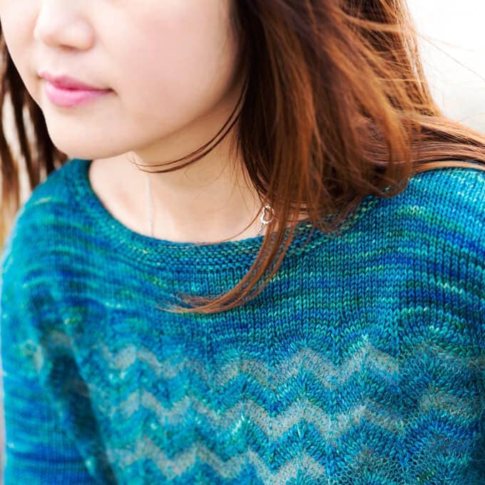 Eventide knitting pattern by Holli Yeoh knit in SweetGeorgia Yarn