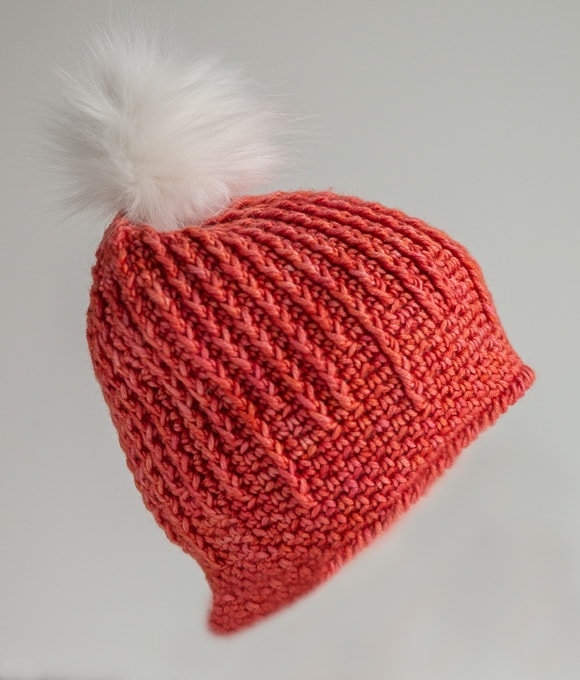 Holiday 2019 Eliora crochet hat pattern by Charlotte Lee knit in SweetGeorgia Mohair Silk DK