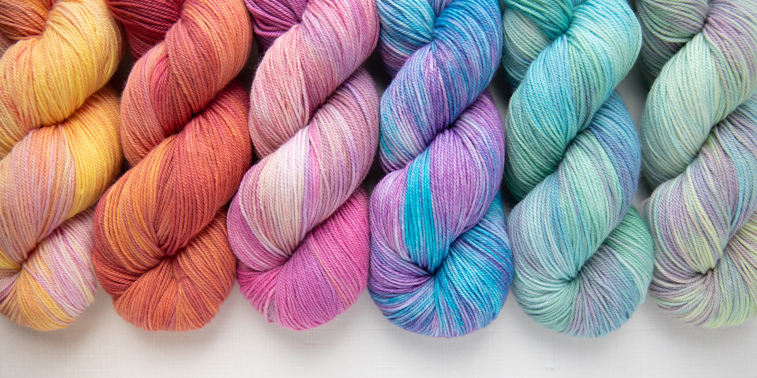 SweetGeorgia handpainted hand-dyed yarn colourways spring + summer 2022