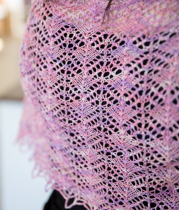 Horizon Line lace shawl knitting pattern by Tabetha Hedrick