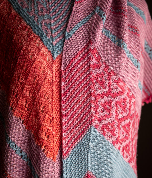Autumn Dahlias MKAL shawl knitting pattern by Tabetha Hedrick