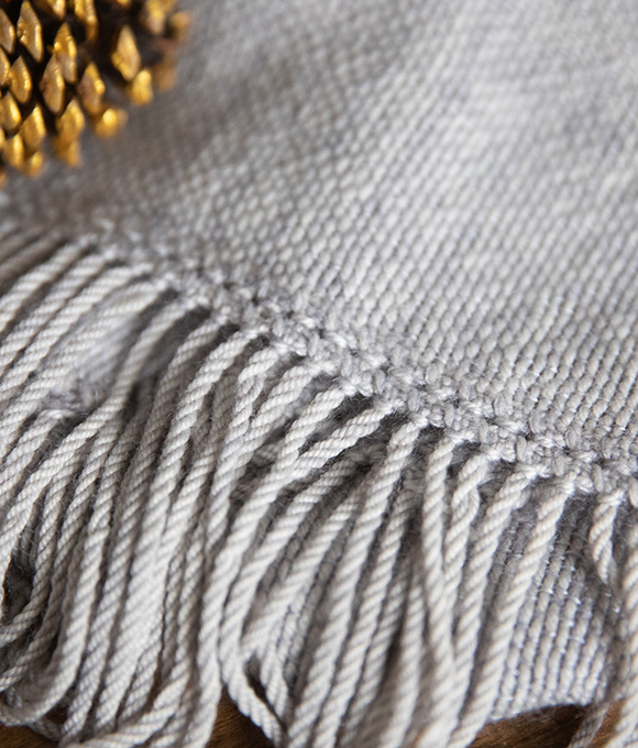 Drifting Snow weaving pattern by Kathryn Steely, woven in SweetGeorgia yarn