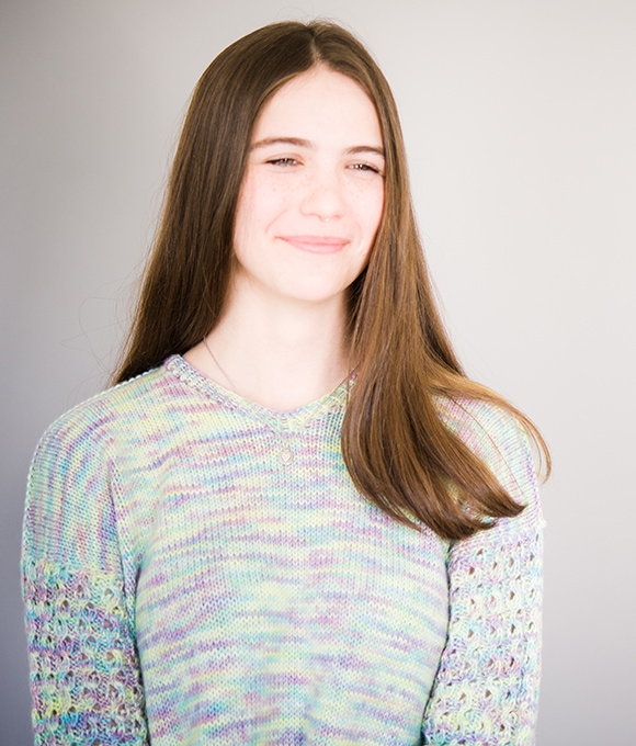 Image of girl in Thaw pullover by Ruth Nguyen