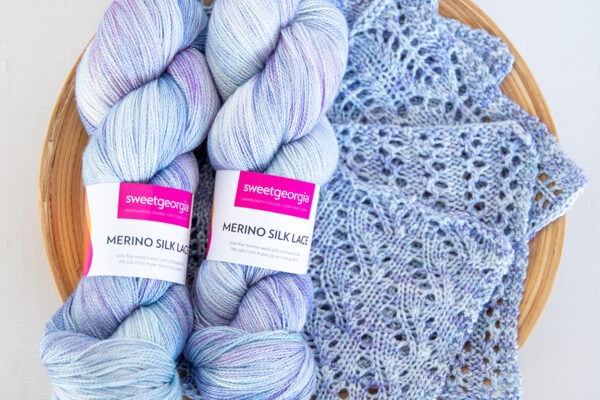 Stitch Diaries: Season 4 with custom colourway by Teresa Mock dyed on SweetGeorgia Merino Silk Lace